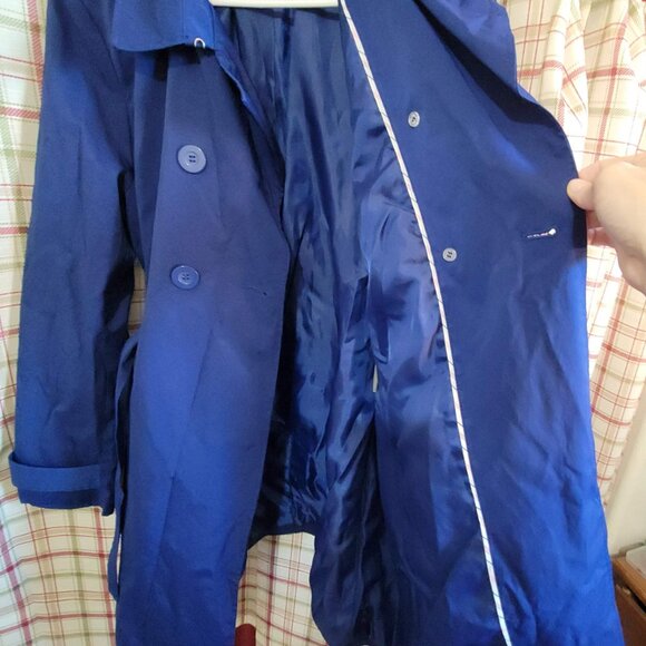 Kenneth Cole Navy Blue Trench Coat Jacket XXL - Picture 5 of 8